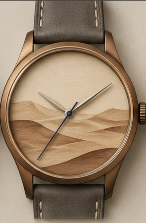 Sands of Time Kopos watch with a desert landscape dial